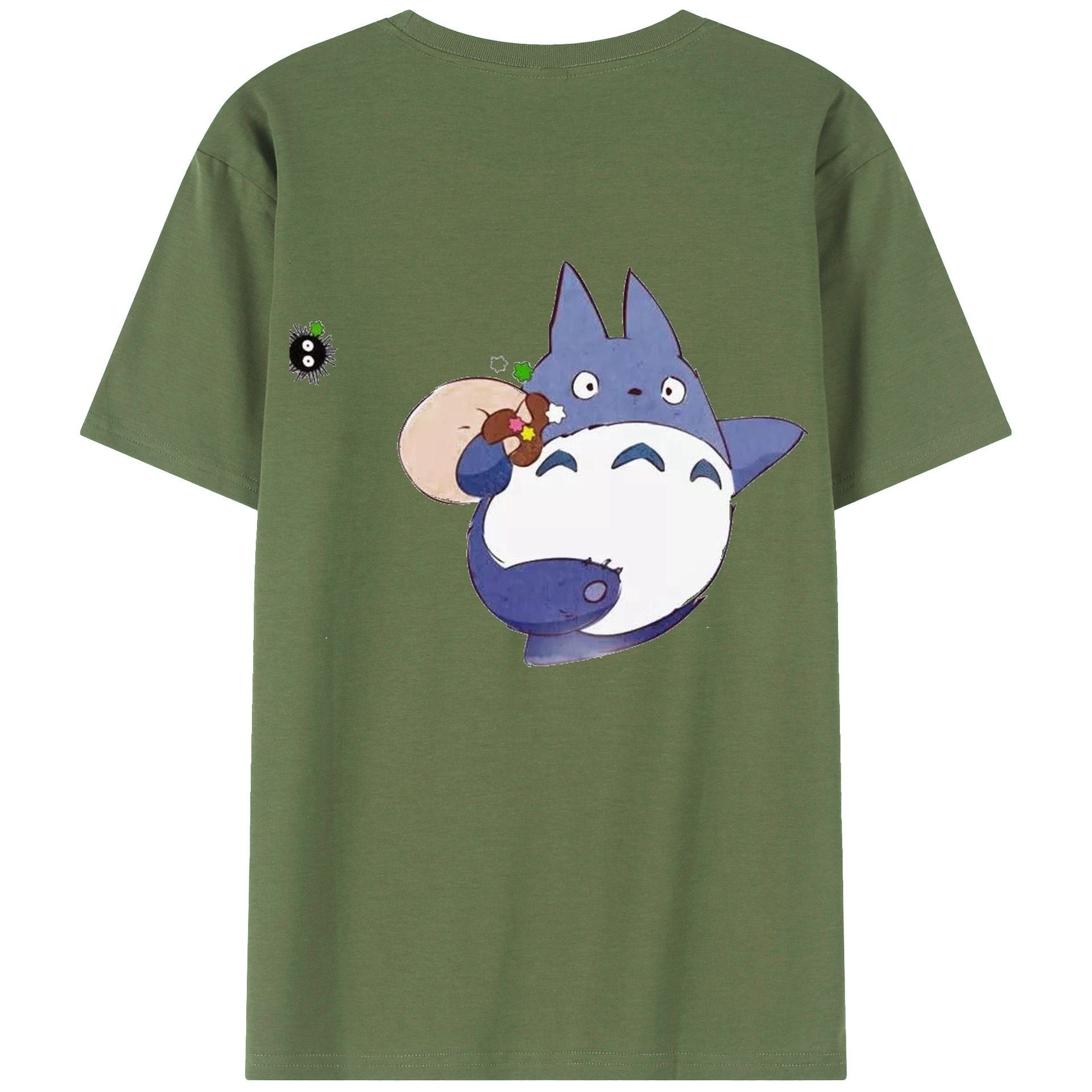 （画像用） となりのトトロ 草壁メイ 草壁サツキ My Neighbor Totoro Satsuki Kusakabe Mei Kusakabe 綿100％ メンズ半袖Tシャツ（バックプリント） 通気性